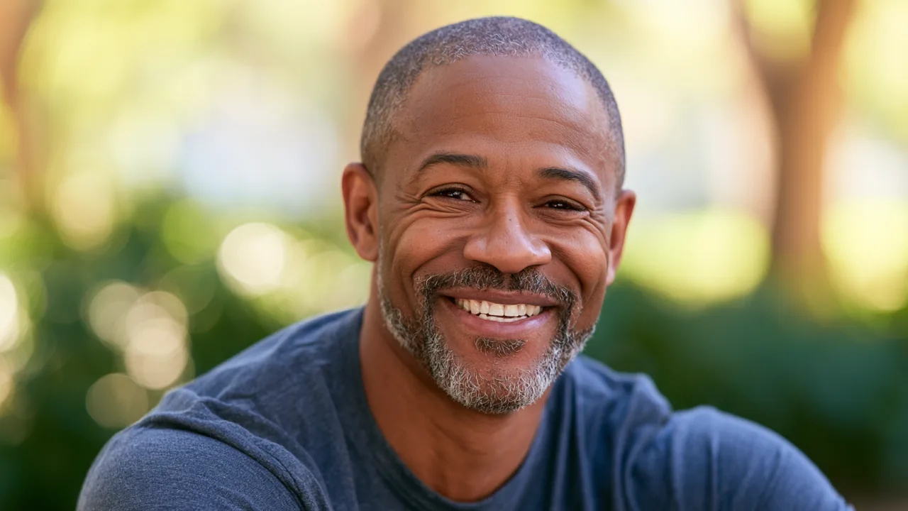 Cheerful American man smiling, representing positive honest reviews